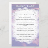 Brautparty Game "Welcher Swift hat es gesagt?" (Vorne/Hinten)