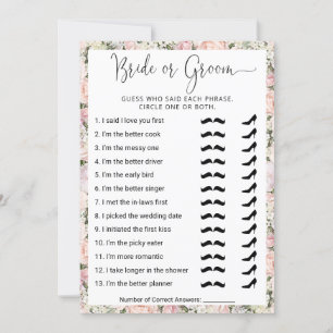 Brautparty Game Wer kennt das Paar Beste? Einladung