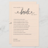 Brautparty Game Wer kennt die Braut die Besten? (Vorne/Hinten)