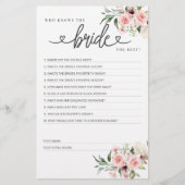 Brautparty Game Wer kennt die Braut die Besten? (Vorderseite)