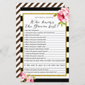 Brautparty Game - Wer kennt Groom Best (Vorne/Hinten)