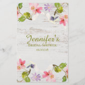 Brautparty Game White Wood Pink Guess das Kleid Flyer (Hinten)