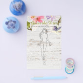 Brautparty Game White Wood Pink Guess das Kleid Flyer (Einzeln)