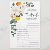 Brautparty Game wie gut kennen Sie die Brille (Vorderseite)