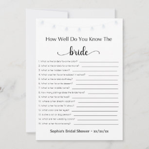 Brautparty Game wie gut kennen Sie die Brille Einladung