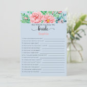 Brautparty Game wie gut kennen Sie die Brille Einladung (Stehend Vorderseite)