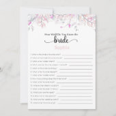 Brautparty Game wie gut kennen Sie die Brille Einladung (Vorderseite)