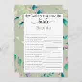 Brautparty Game wie gut kennen Sie die Brille Einladung (Vorne/Hinten)
