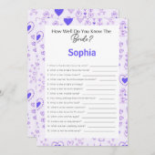Brautparty Game wie gut kennen Sie die Brille Einladung (Vorne/Hinten)