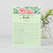 Brautparty Game wie gut kennen Sie die Brille Einladung (Stehend Vorderseite)