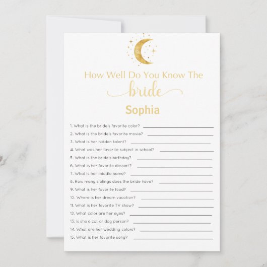 Brautparty Game wie gut kennen Sie die Brille Einladung (Vorderseite)