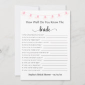 Brautparty Game wie gut kennen Sie die Brille Einladung (Vorderseite)