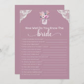 Brautparty Game wie gut kennen Sie die Brille Einladung (Vorne/Hinten)