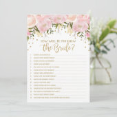 Brautparty Game, wie gut Sie wissen, die Braut (Stehend Vorderseite)