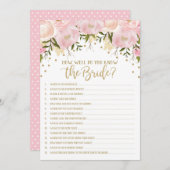 Brautparty Game, wie gut Sie wissen, die Braut (Vorne/Hinten)