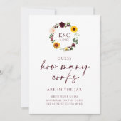 Brautparty Game Wie viele Corks Sonnenblumen-Karte Einladung (Vorderseite)