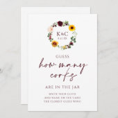Brautparty Game Wie viele Corks Sonnenblumen-Karte Einladung (Vorne/Hinten)