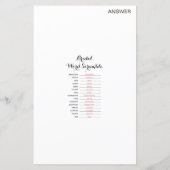 Brautparty Game - Word Scramble (Rückseite)