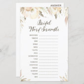 Brautparty Game - Word Scramble (Vorne/Hinten)