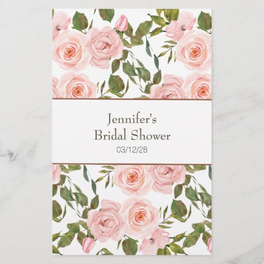 Brautparty Game Word Search Blindfarben Roses (Rückseite)