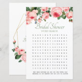 Brautparty Game Word Search Blushing Rose (Vorne/Hinten)