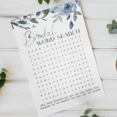 Brautparty Game Word Search Dusty Blue Flowers