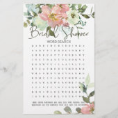 Brautparty Game Word Search Eggshell Blush Flush (Vorderseite)