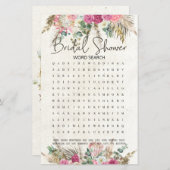 Brautparty Game Word Search Pastel Boho Neutral (Vorne/Hinten)