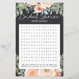 Brautparty Game Word Search Pastor Peach Floral