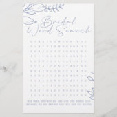 Brautparty Game Word Search Periwinkle Blume (Vorderseite)