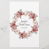 Brautparty Game Word Search Red Blush Rose (Rückseite)