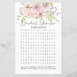 Brautparty Game Word Search Rosa Blush Magnolia