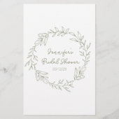 Brautparty Game Word Search Sage Boho Blume (Rückseite)