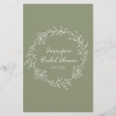 Brautparty Game Word Search Sage Green Blume (Rückseite)