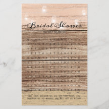 Brautparty Game Word Suche Rustikale Holzlattern