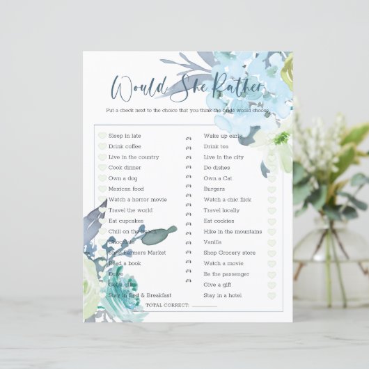 Brautparty Game würde sie eher hellblau machen (Stehend Vorderseite)