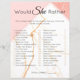 Brautparty Game würde sie eher moderner Marmor