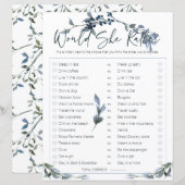 Brautparty Game würde sie eher zagen Silber (Vorne/Hinten)