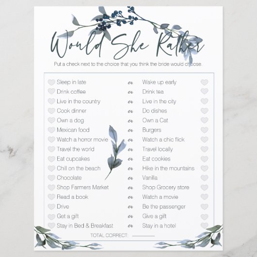 Brautparty Game würde sie eher zagen Silber (Vorderseite)