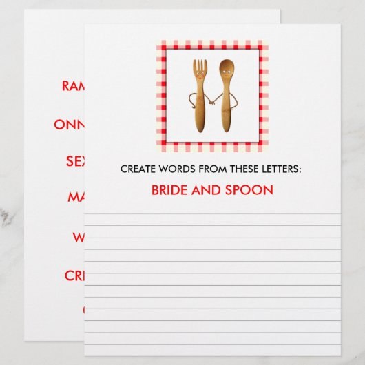 Brautparty Games (Vorne/Hinten)