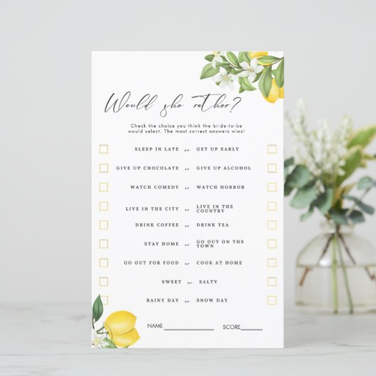 Brautparty Games (Stehend Vorderseite)