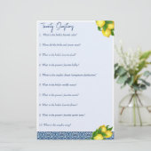 Brautparty Games 20 Fragen Briefpapier (Stehend Vorderseite)