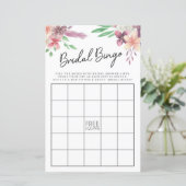Brautparty Games Bingo Game Wedding Pink Floral (Stehend Vorderseite)
