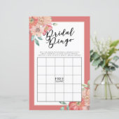 Brautparty Games Bingo Game Wedding Pink Floral (Stehend Vorderseite)