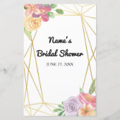 Brautparty Games Bingo Game Wedding Pink Floral (Rückseite)