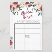 Brautparty Games Bingo Game Wedding Red Floral (Vorne/Hinten)