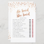 Brautparty Games Er sagte, sie sagte Rose Gold (Vorne/Hinten)