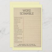 Brautparty Games Fun Word Scramble Library Card (Vorne/Hinten)