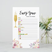 Brautparty Games Guess of Emoji Game Champagne (Stehend Vorderseite)