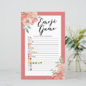 Brautparty Games Guess of Emoji Game Floral (Stehend Vorderseite)